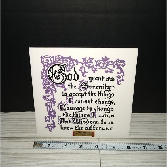 Vintage Religious Tile God Grant Me Serenity Old Mission San Juan Capistrano CA. - Picture 7 of 7